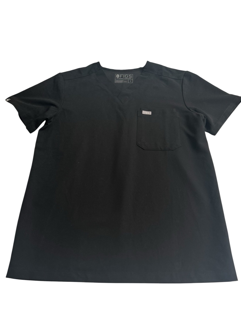 FIGS Men's Black Leon Scrub Top – Size Small (Style FM1500) PO 1404